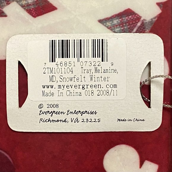 Casual Gourmet Melamine Sandwich Tray Snowflake Theme, Rectangular with Handles - Picture 7 of 7